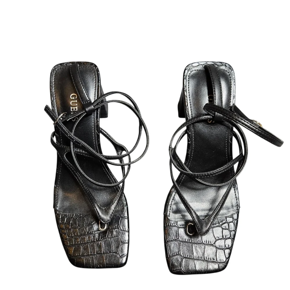 Guess‎ Gwallon Black Strappy Sandals